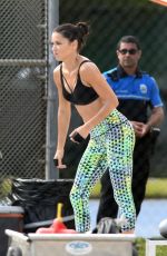 ADRIANA LIMA Shooting Workout Scene for Victoria