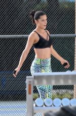 ADRIANA LIMA Shooting Workout Scene for Victoria
