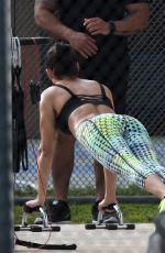ADRIANA LIMA Shooting Workout Scene for Victoria