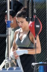 ADRIANA LIMA Shooting Workout Scene for Victoria