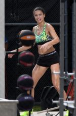 ADRIANA LIMA Shooting Workout Scene for Victoria