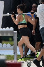 ADRIANA LIMA Shooting Workout Scene for Victoria