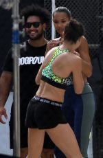 ADRIANA LIMA Shooting Workout Scene for Victoria