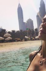 ALESSANDRA AMBROSIO in Bikini at a Beach in Dubai, Instagram Pictures 11/07/2016