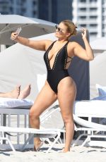 ANDREA GAVIRIA in Swimsuit on the Beach in Miami 11/20/2016