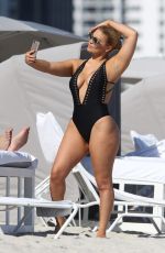ANDREA GAVIRIA in Swimsuit on the Beach in Miami 11/20/2016