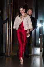 ANNE HATHAWAY and Adam Shulman Out for Dinner in New York 11/12/2016