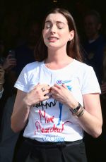 ANNE HATHAWAY Stumping for Hliiary Clinton at Temple University in Philadelphia 11/02/2016