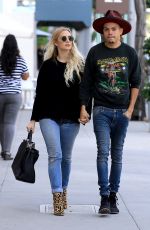 ASHLEE SIMPSON and Evan Ross Out in Beverly Hills 11/28/2016