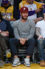 BEHATI PRINSLOO and Adam Levine at Lakers vs. Warriors Game in Los Angeles 11/25/2016