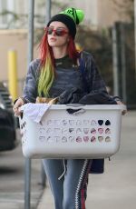 BELLA THORNE at a Laundromat in Los Angeles 11/16/2016