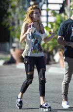 BELLA THORNE Out Picking Up Lunch in Los Angeles 11/02/2016