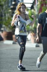 BELLA THORNE Out Picking Up Lunch in Los Angeles 11/02/2016