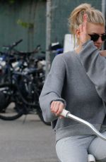CHARLOTTE MCKINNEY Riding a Bike Out in Santa Monica 11/19/2016