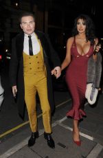 CHLOE KHAN Out for Dinner in Mayfair 11/28/2016