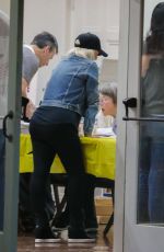 CHRISTINA AGUILERA at a Beverly Hills Polling Station 11/08/2016