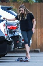 ELIZABETH OLSEN in Leggings Out Hiking in Studio City 11/10/2016