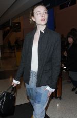 ELLE FANNING at Los Angeles International Airport 11/04/2016