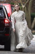 ELLE FANNING on the Set of 