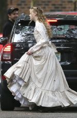 ELLE FANNING on the Set of 