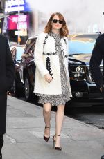 EMMA STONE Arrives at Good Morning America in NEw York 11/28/2016