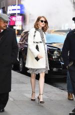 EMMA STONE Arrives at Good Morning America in NEw York 11/28/2016