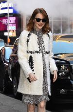 EMMA STONE Arrives at Good Morning America in NEw York 11/28/2016