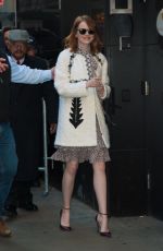 EMMA STONE Arrives at Good Morning America in NEw York 11/28/2016