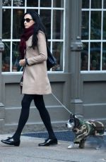 FAMKE JANSSEN Walks Her Dog Out in New York 11/27/2016