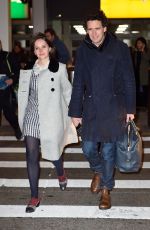 FELICITY JONES at JFK Airport in New York 11/27/2016