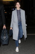 FELICITY JONES at LAX Airport in Los Angeles 11/14/2016