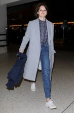 FELICITY JONES at LAX Airport in Los Angeles 11/14/2016