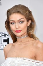 GIGI HADID at 2016 American Music Awards at The Microsoft Theater in Los Angeles 11/20/2016