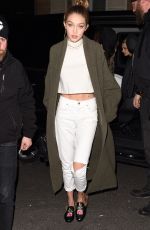 GIGI HADID Leaves Her Hotel in Paris 11/28/2016