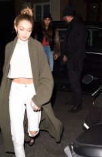 GIGI HADID Leaves Her Hotel in Paris 11/28/2016