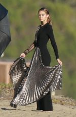 GIGI HADID on the Set of a Photoshoot in Malibu 11/17/2016