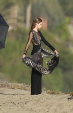 GIGI HADID on the Set of a Photoshoot in Malibu 11/17/2016