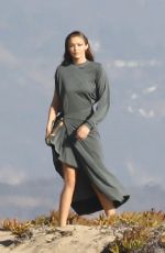 GIGI HADID on the Set of a Photoshoot in Malibu 11/17/2016