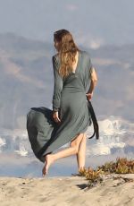 GIGI HADID on the Set of a Photoshoot in Malibu 11/17/2016