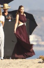 GIGI HADID on the Set of a Photoshoot in Malibu 11/17/2016