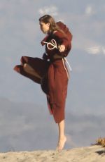 GIGI HADID on the Set of a Photoshoot in Malibu 11/17/2016