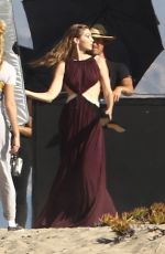 GIGI HADID on the Set of a Photoshoot in Malibu 11/17/2016