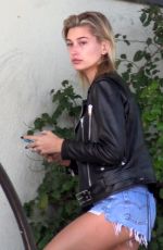 HAILEY BALDWIN in Cut-off Out in Beverly Hills 11/02/2016