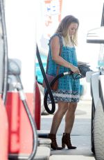 HILARY DUFF at a Gas Station in Beverly Hills 11/10/2016