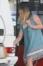 HILARY DUFF at a Gas Station in Beverly Hills 11/10/2016