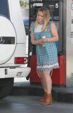HILARY DUFF at a Gas Station in Beverly Hills 11/10/2016