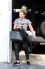 HILARY DUFF Leaves a Gym in West Hollywood 11/16/2016