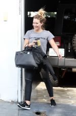 HILARY DUFF Leaves a Gym in West Hollywood 11/16/2016