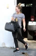 HILARY DUFF Leaves a Gym in West Hollywood 11/16/2016