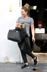 HILARY DUFF Leaves a Gym in West Hollywood 11/16/2016